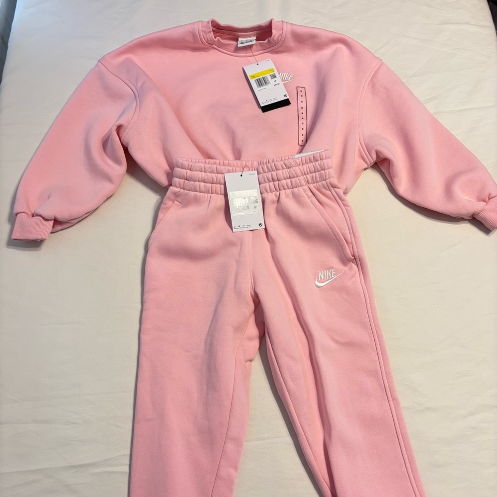 Nike Kids Pink Joggers and Sweatshirt Set